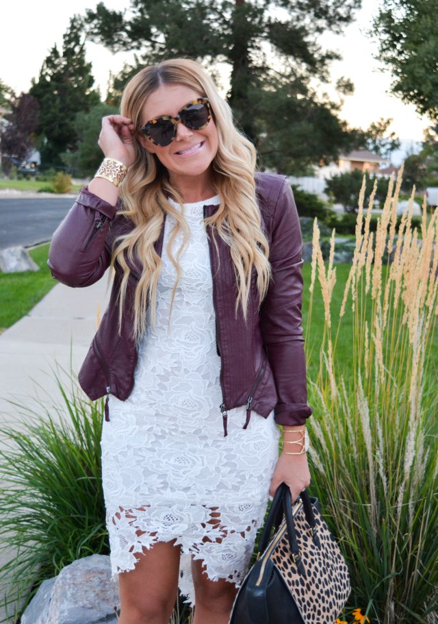 fall fashion, leather jacket, karen walker sunglasses